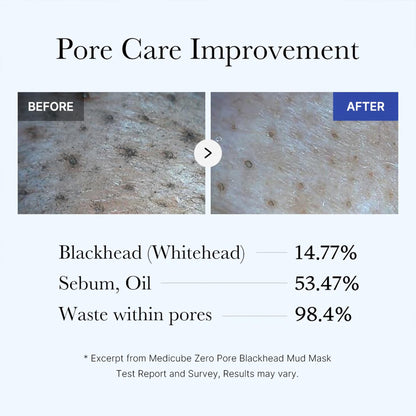 medicube Korean Home-Spa Pore Care Routine at Night: Zero Pore Blackhead Mud Facial Mask and Zero Pore Blackhead Deep Cleansing Oil and Jelly Brush