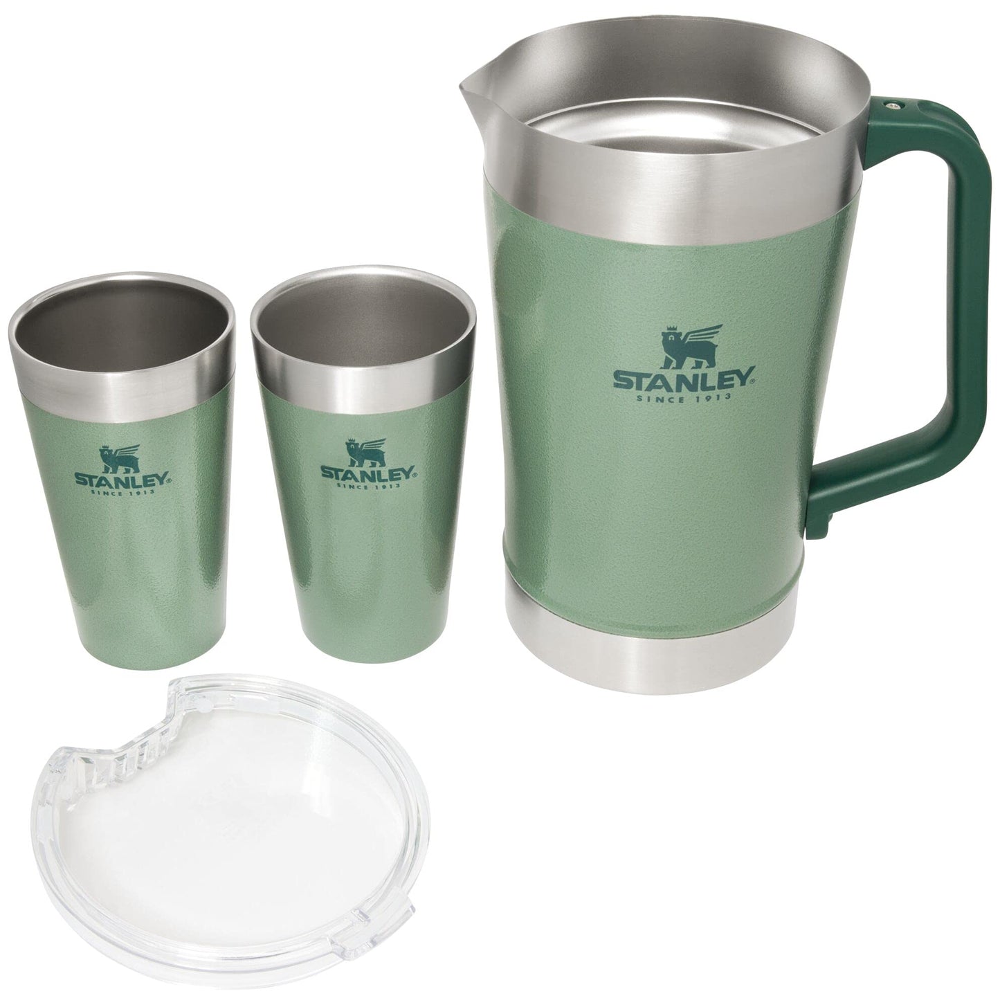 Stanley Stay-Chill Pitcher 64 oz | Cold Water, Beer, and Drink Pitcher with Lid | Large Capacity Durable Beverage Container with Handle | Insulated Stainless Steel | BPA-Free | Hammertone Green