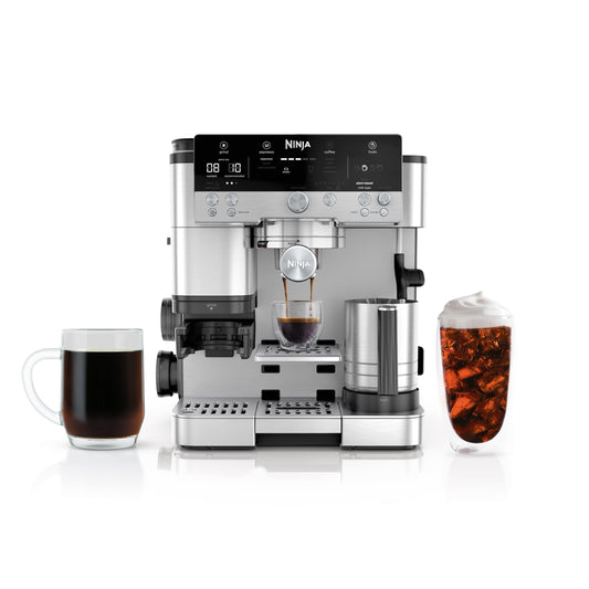 Ninja R-ES601 Luxe Café Premier Series Espresso Machine, Drip Coffee, Cold Brew, Grinder, Tamper, Frother, Silver - Certified Refurbished