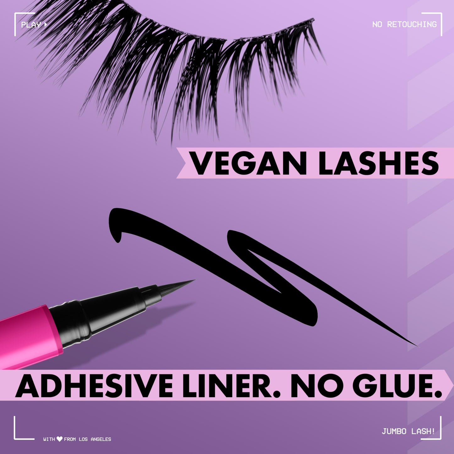 NYX PROFESSIONAL MAKEUP Jumbo Lash! Vegan False Eyelashes, Up to 12HR Wear, Reusable Fake Lashes - Glam Accent
