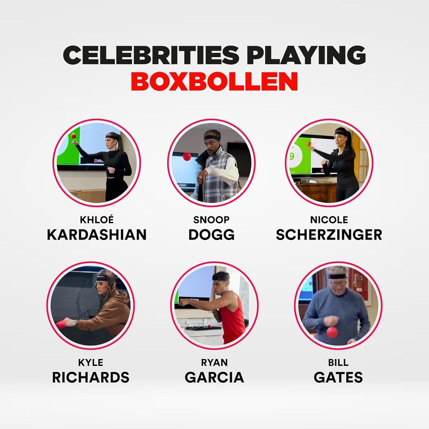 Boxbollen® Original with App, Used by Celebrities - MMA Gear Boxing Ball - Boxing Reflex Ball with Adjustable Strap - Interactive The Boxball App Integration - Stocking Stuffer Ideas - (RED)