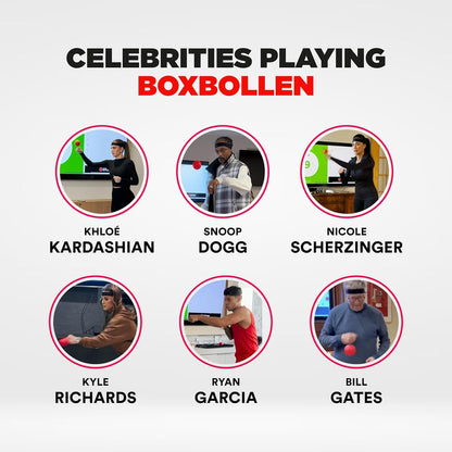 Boxbollen® Original with App, Used by Celebrities - MMA Gear Boxing Ball - Boxing Reflex Ball with Adjustable Strap - Interactive The Boxball App Integration - Stocking Stuffer Ideas - (RED)