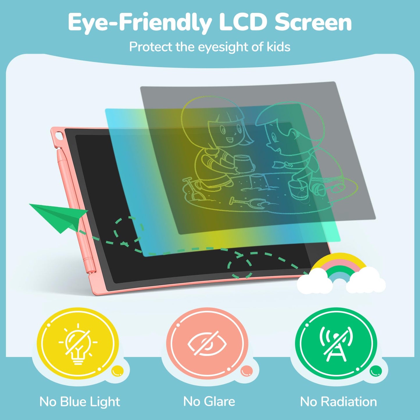 TECJOE 2 Pack LCD Writing Tablet, 8.5 Inch Colorful Doodle Board Drawing Tablet for Kids, Christmas Stocking Stuffers Birthday Gifts Travel Games Toys for Age 3 4 5 6 Boys Girls Toddles