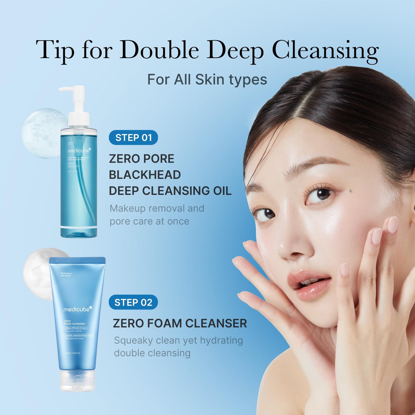 medicube Korean Home-Spa Pore Care Routine at Night: Zero Pore Blackhead Mud Facial Mask and Zero Pore Blackhead Deep Cleansing Oil and Jelly Brush