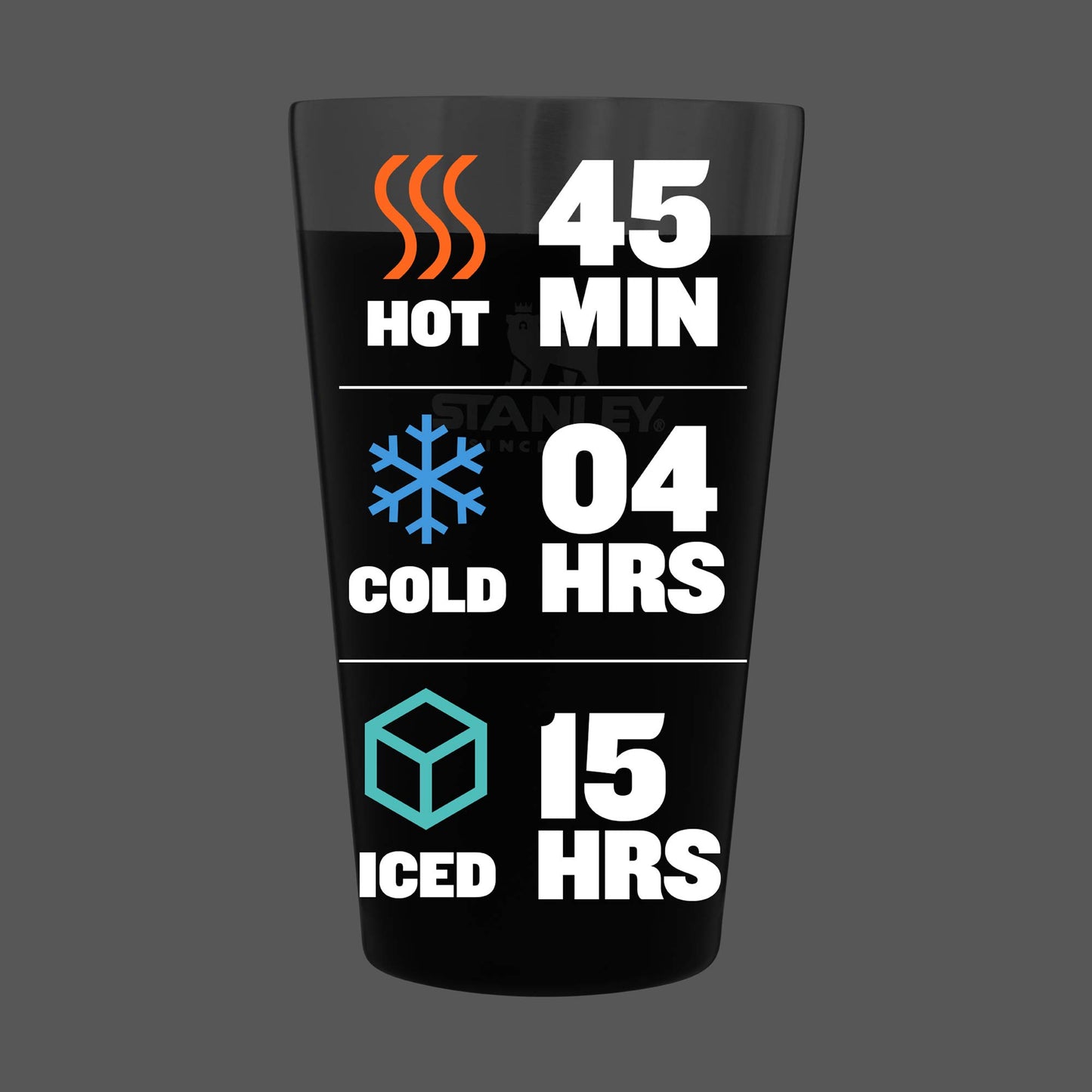 Stanley Adventure Stacking Beer Pint Glass 16oz | Stackable Drinking Cup for Cold Beverages | Dishwasher Safe | Insulated Stainless Steel Tumbler | BPA-Free | Matte Black