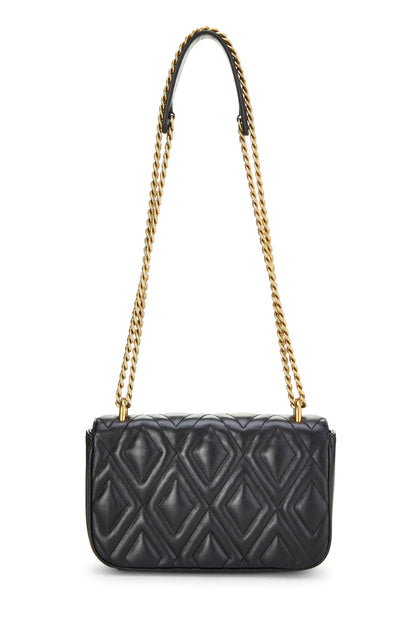 Miu Miu, Pre-Loved Black Calfskin Diamond Quilted Shoulder Bag, Black