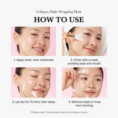 medicube Collagen Overnight Wrapping Peel Off Facial Mask Pack - Elasticity & Hydration Care, Reduces Sagging & Dullness - Hydrolyzed Collagen For Glowing Skin - Korean Skin Care, 2.53 fl.oz