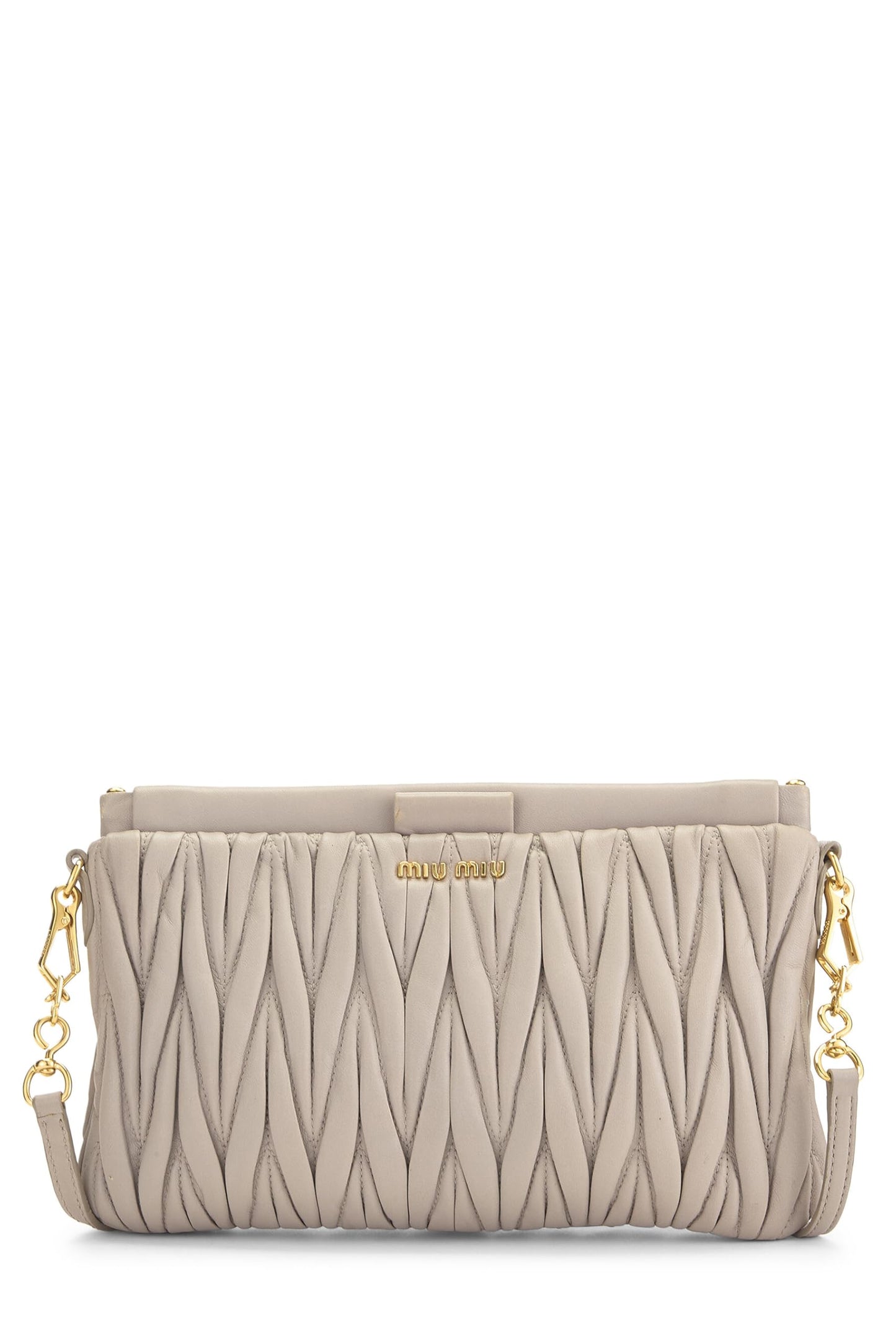 Miu Miu, Pre-Loved Grey Nappa Crossbody, Grey
