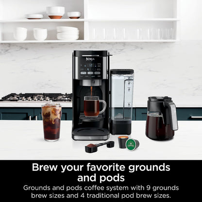 Ninja DualBrew Hot & Iced Coffee Maker, Single-Serve, Compatible with K-Cups & (12-Cup Carafe)