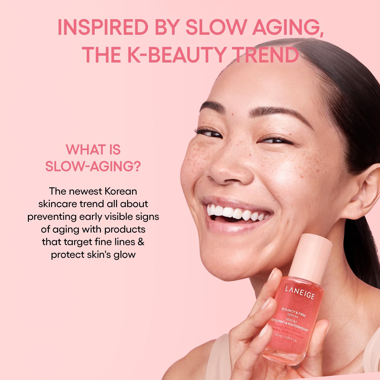LANEIGE Bouncy & Firm Serum: Korean Slow Aging Collagen Serum with Peptides for Plumping, Firming, & Hydrating