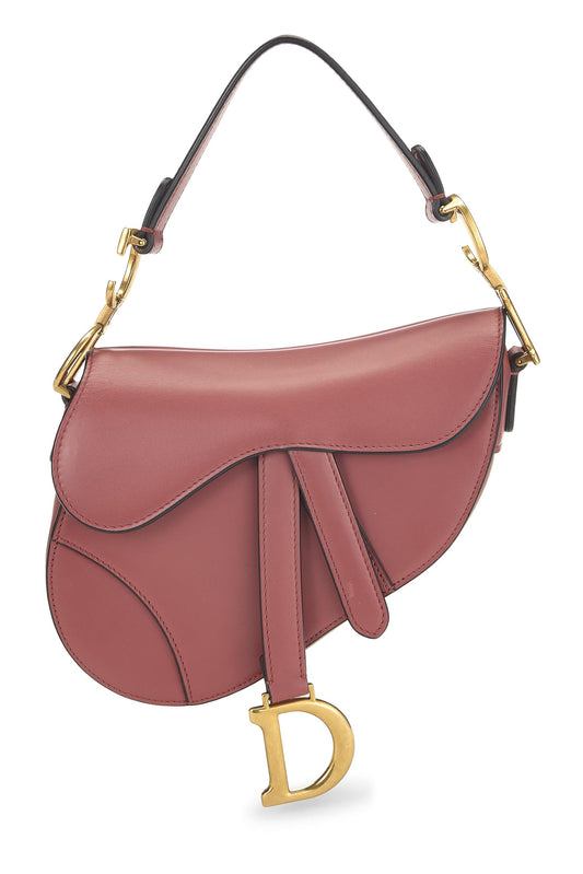 Dior, Pre-Loved Pink Calfskin Saddle Bag Mini NM, Pink