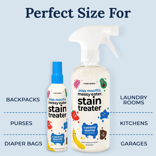 Miss Mouth's Messy Eater Stain Treater Spray - 16oz Stain Remover - Newborn & Baby Essentials - No Dry Cleaning Food, Grease, Coffee Off Laundry, Underwear, Fabric