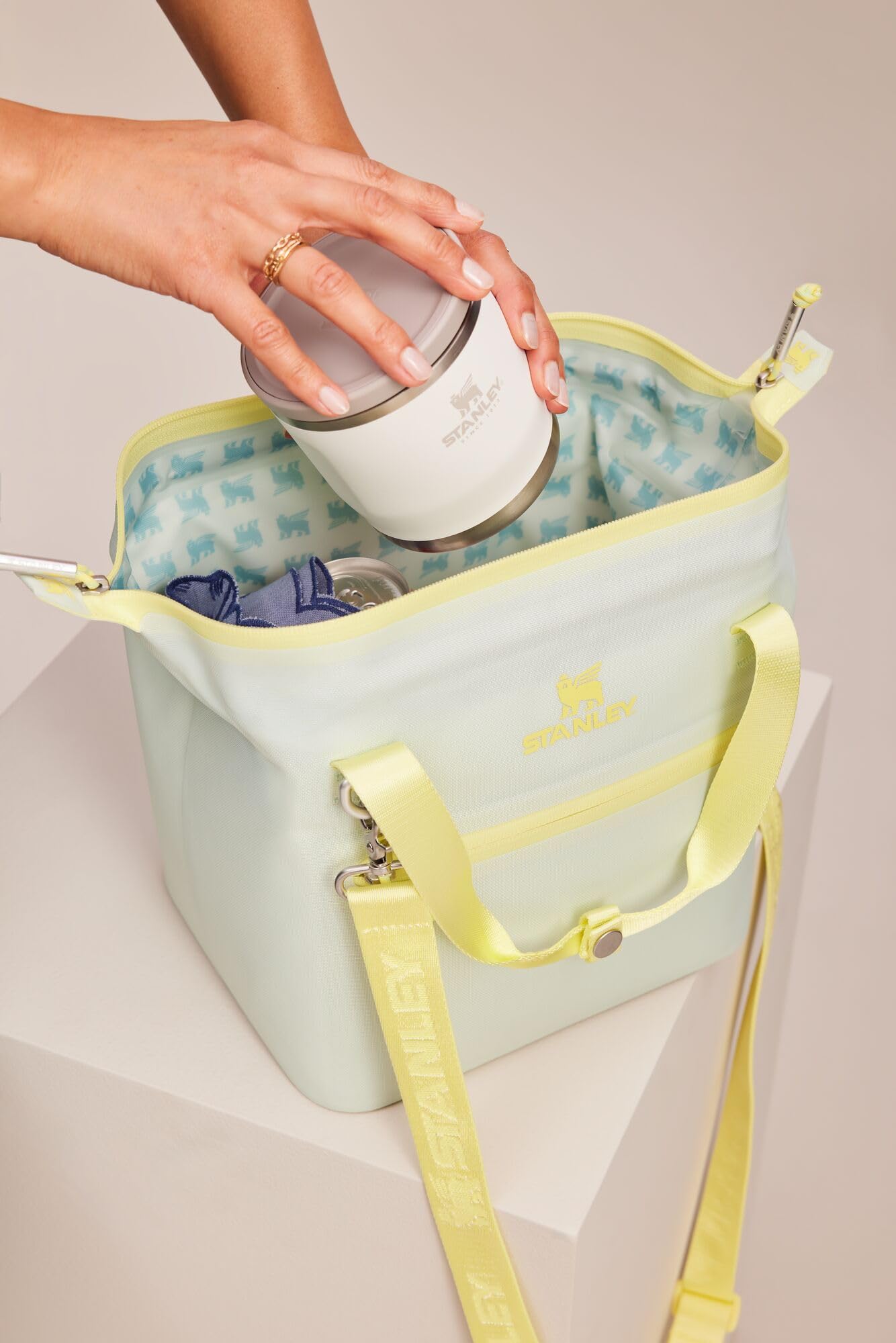 Stanley All Day Julienne Mini Soft Cooler Bag and Lunch Box 7.4 Quarts | 10 Can Cooler with Handles and Strap | Stays Cold for Hours | Insulated Travel Bag with Zipper | BPA-Free | Mist