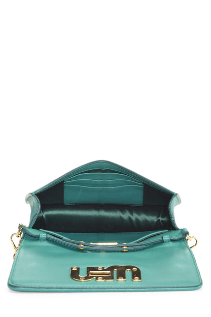 Miu Miu, Pre-Loved Green Nappa Wallet On Chain (WOC), Green