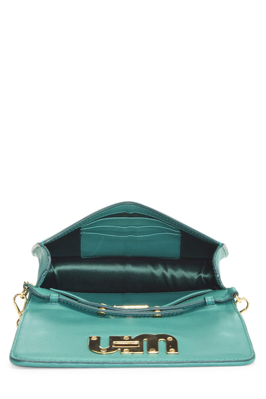 Miu Miu, Pre-Loved Green Nappa Wallet On Chain (WOC), Green