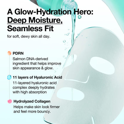ANUA PDRN Hyaluronic Acid Capsule 100 Serum Mask, everyday glow korean sheet mask with Salmon PDRN, Hyaluronic acid, Collagen, Self home care facial mask for glass skin, Korean skin care (10EA)