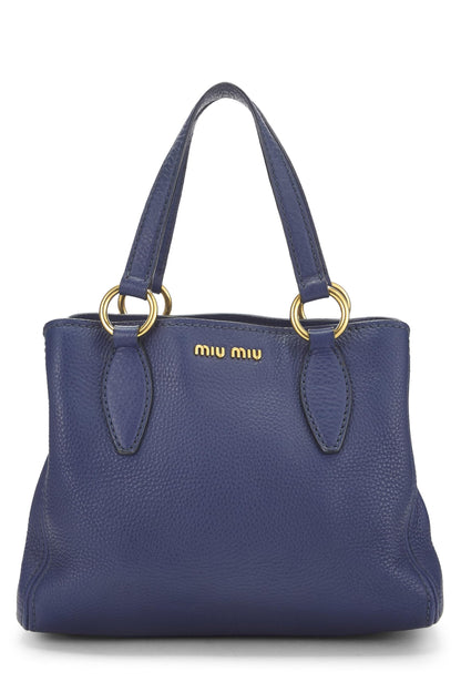 Miu Miu, Pre-Loved Blue Leather Convertible Handbag Small, Blue