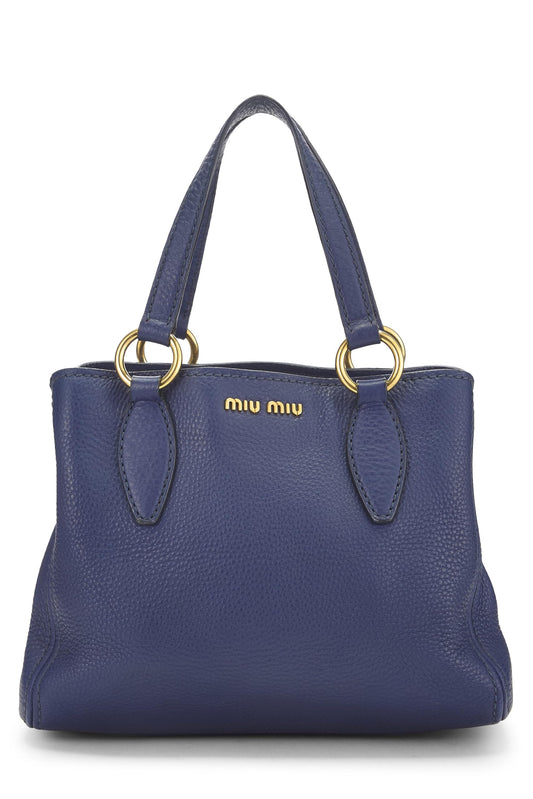 Miu Miu, Pre-Loved Blue Leather Convertible Handbag Small, Blue