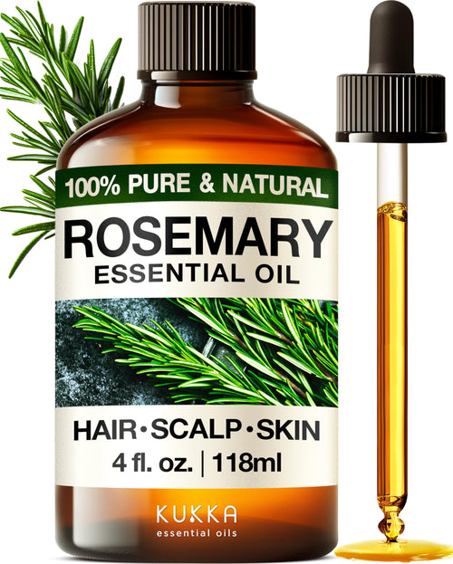 100% Pure & Natural Rosemary Oil for Hair, Skin, Aromatherapy & Soap Making Scent (4 Fl Oz / 118 ml)