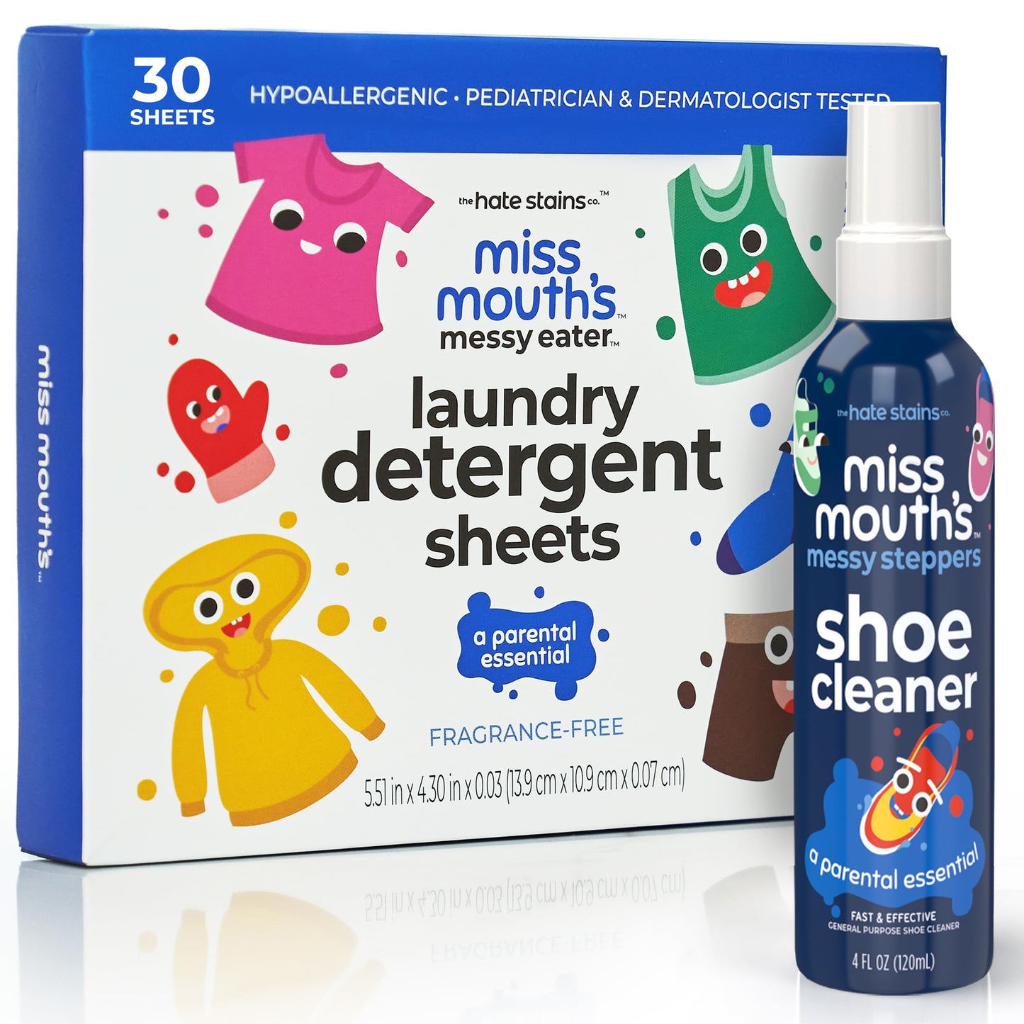 Miss Mouth's Messy Eater Laundry Detergent Sheets and Messy Steppers Shoe Cleaner 4oz