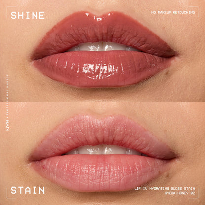 NYX PROFESSIONAL MAKEUP Lip IV Hydrating Glossy Lip Stain with 12HR Hydration - Hydra Honey (Brown)