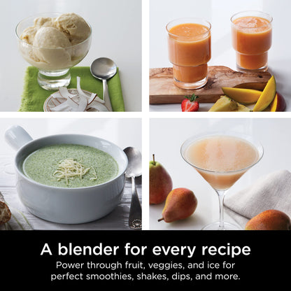Ninja Professional Blender 1000W, Total Crushing Technology for Smoothies, Ice Crushing & Frozen Fruit, Full-Size Countertop Blender, 72-oz. Pitcher, Black & Grey, BL610