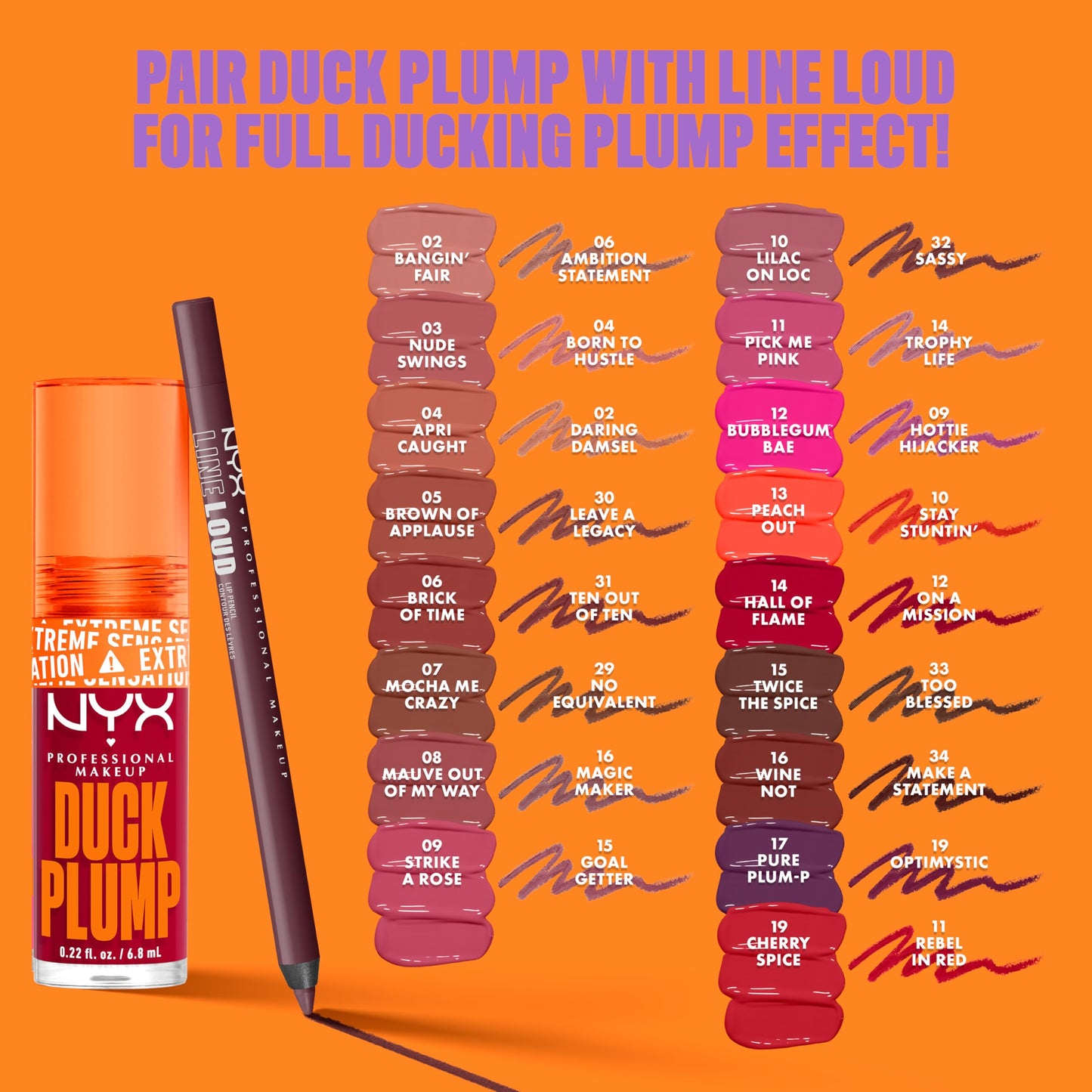 NYX PROFESSIONAL MAKEUP Duck Plump High Pigment Lip Gloss, Lip Plumper Gloss with Spicy Ginger - Bangin Bare