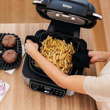 Ninja AG300 4-in-1 Indoor Grill with 4-Quart Air Fryer with Roast, Bake, and Cyclonic Grilling Technology
