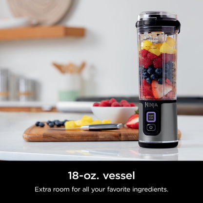 Ninja Blast Portable Blender, Cordless, 18oz. Vessel, Personal Blender for Shakes & Smoothies, BPA Free, Leakproof Lid, USB-C Rechargeable, Black, BC151BKC (Canadian Version)