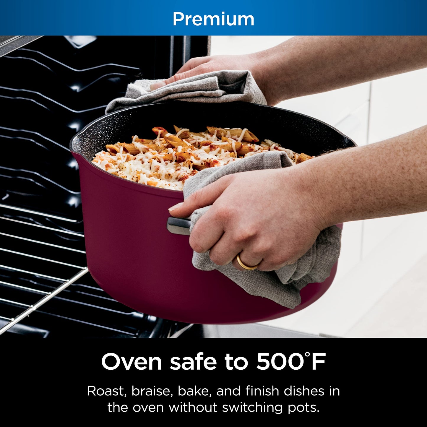 Ninja CW202RD Foodi NeverStick PossiblePot, Premium Set with 7-Quart Capacity Pot, Roasting Rack, Glass Lid & Integrated Spoon, Nonstick, Durable & Oven Safe to 500°F, Cherry Tart