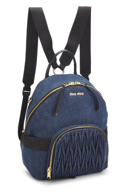 Miu Miu, Pre-Loved Blue Denim Backpack, Blue
