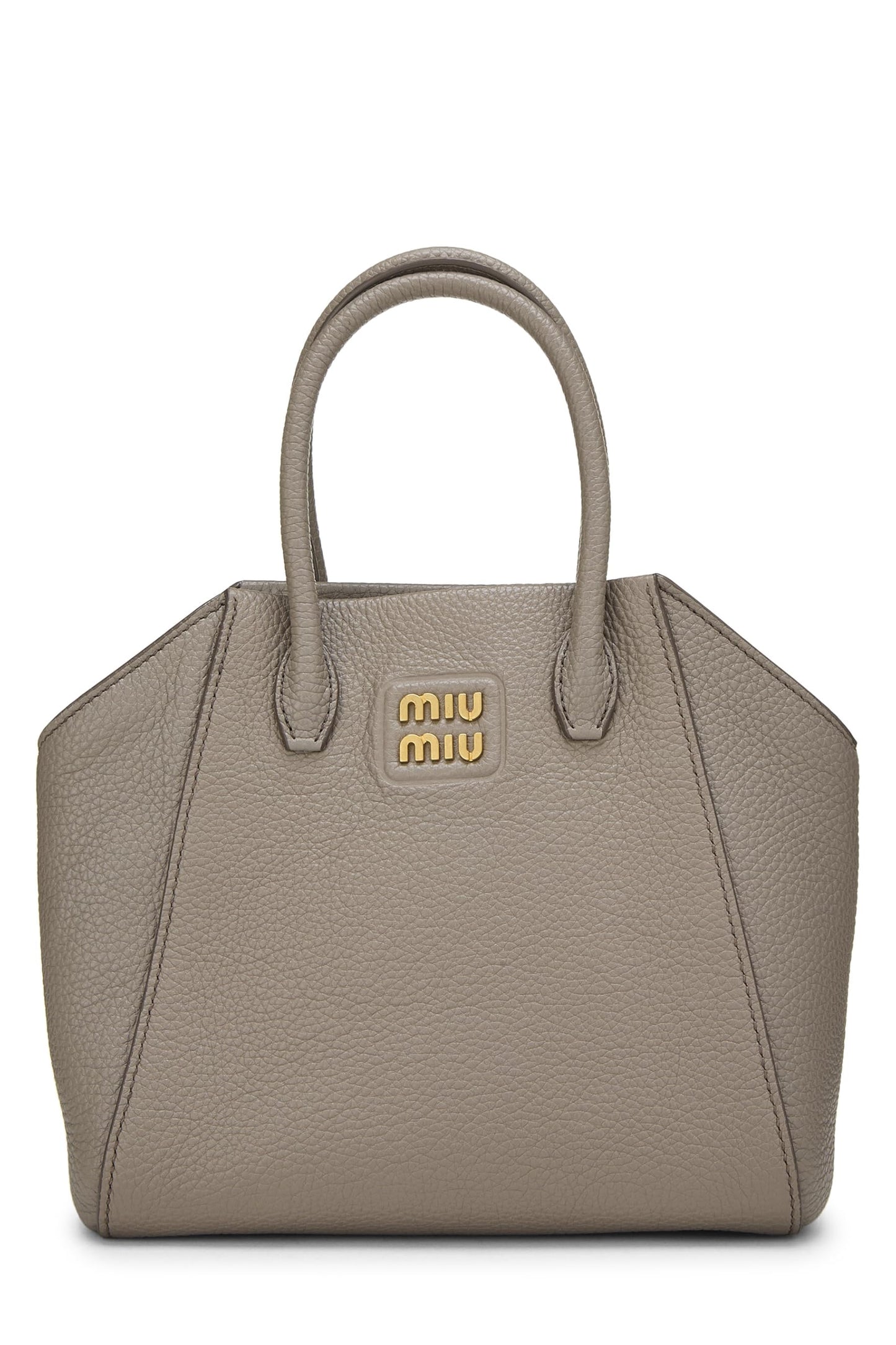 Miu Miu, Pre-Loved Grey Calfskin Convertible Handbag Small, Grey