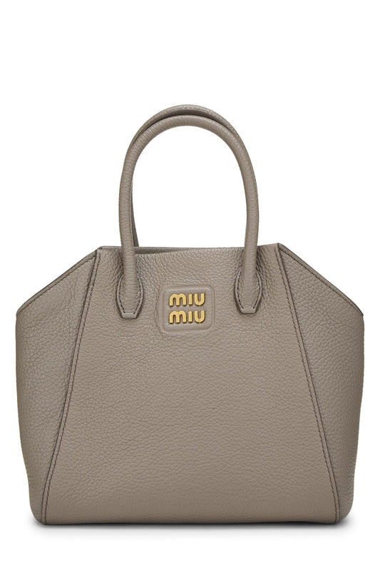 Miu Miu, Pre-Loved Grey Calfskin Convertible Handbag Small, Grey