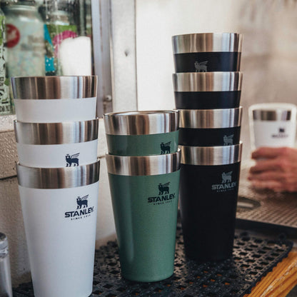 Stanley Adventure Stacking Beer Pint Glass 16oz | Stackable Drinking Cup for Cold Beverages | Dishwasher Safe | Insulated Stainless Steel Tumbler | BPA-Free | Matte Black