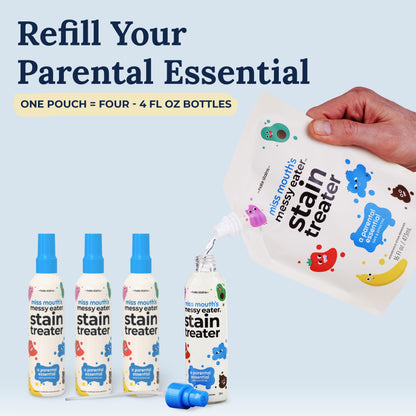 Miss Mouth's Messy Eater Stain Treater and Emergency Stain Rescue 16oz Bottle and Refill Bundle