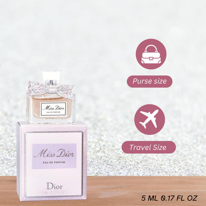 Miss Dior Eau de Parfum Mini Splash for Women, 0.17 Ounce