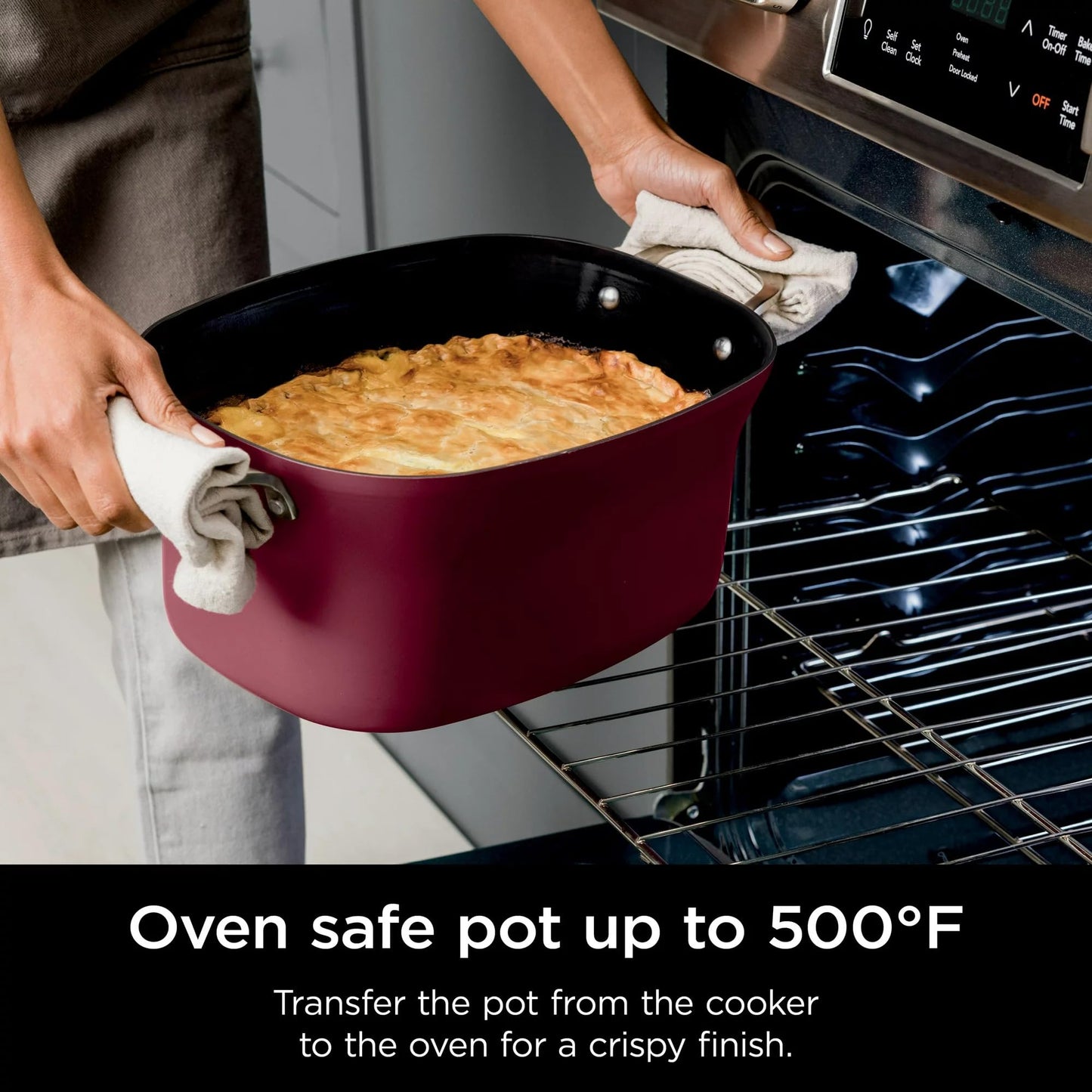 Ninja MC1000 Foodi PossibleCooker 8.5 Quart Multi-Cooker,with 4-in-1 Slow Cooker,Dutch Oven & More,Glass Lid & Integrated Spoon,Nonstick,Oven Safe Pot to 500°F,Cherry Tarte (Renewed) (CRT2NJMC1000RB)