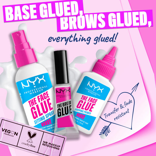 NYX PROFESSIONAL MAKEUP The Face Glue Setting Spray, Transfer-Resistant Waterproof Setting Spray, Up to 24HR Make Up Wear