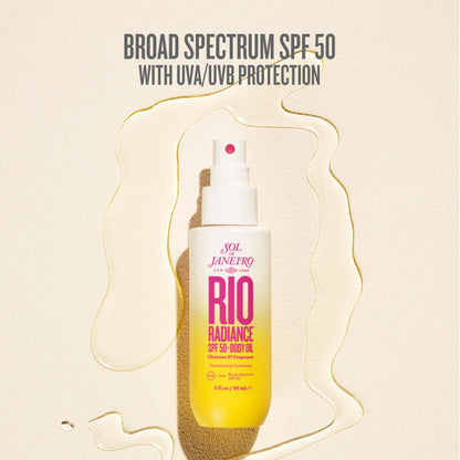 Sol de Janeiro Rio Radiance SPF 50 Body Spray and Shimmering Body Oil Duo | Sheer Coverage | UV Protection | Amazon Exclusive
