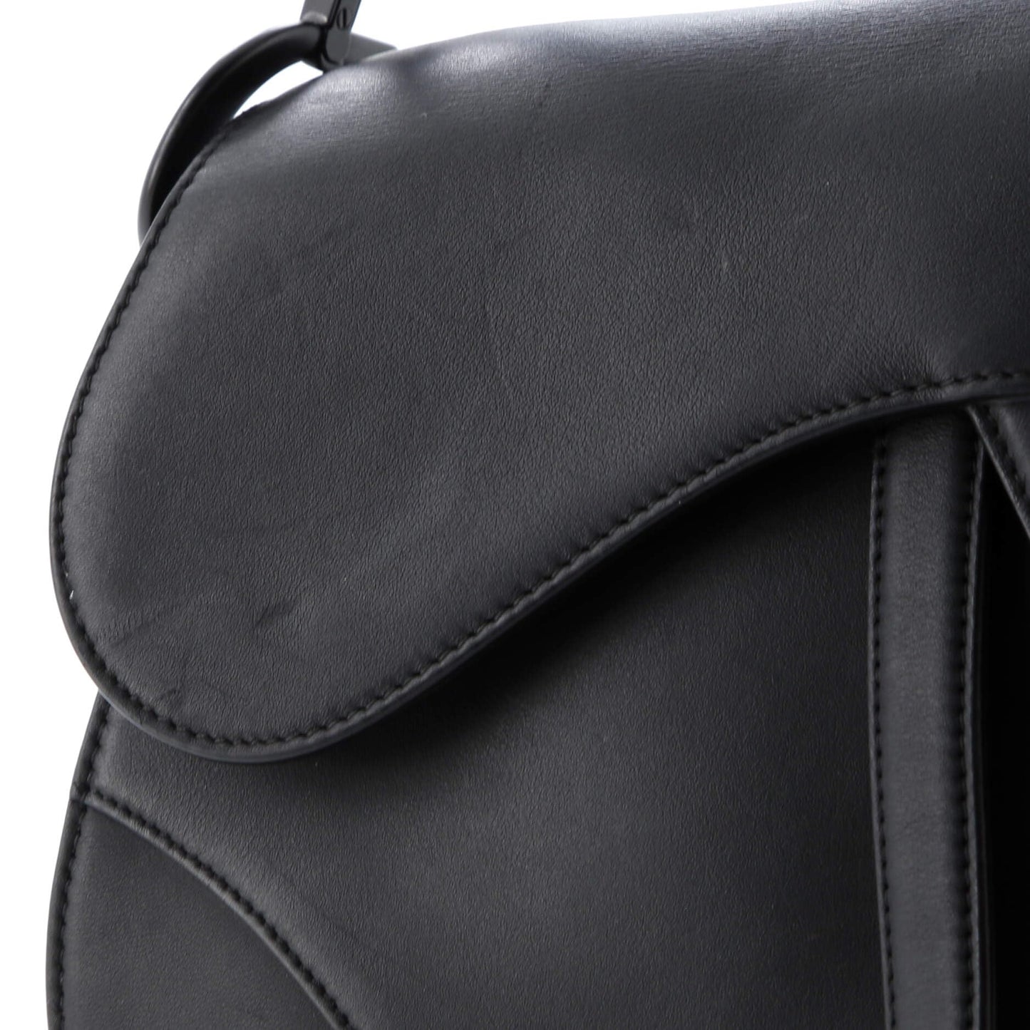 Christian Dior, Pre-Loved Ultra Matte Saddle Handbag Leather Medium, Black