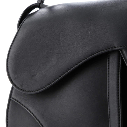 Christian Dior, Pre-Loved Ultra Matte Saddle Handbag Leather Medium, Black