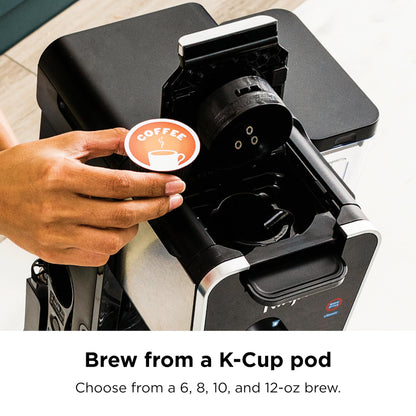 Ninja R-CFP300 DualBrew Pro Specialty 12-Cup Coffee Maker with Glass Carafe, K-Cup, 4 Brew Styles, Built-In Frother, Black - Certified Refurbished