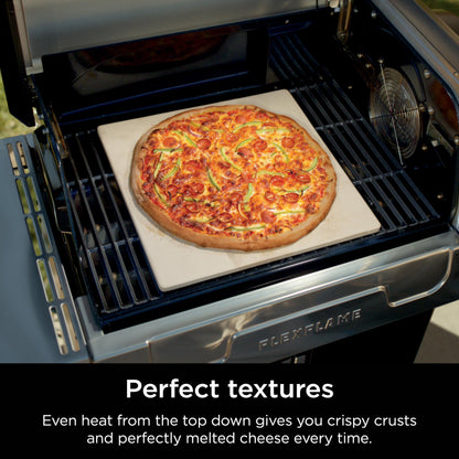 Ninja FlexFlame Upgrades 16’’ Artisan Pizza Stone, Durable Cordierite Stone, 5-Minute Pizzas, Homemade Artisan Pizza, Bread, Calzones, & More, Heat-Safe up to 600F, XL Surface, XSKPGPIZASTN
