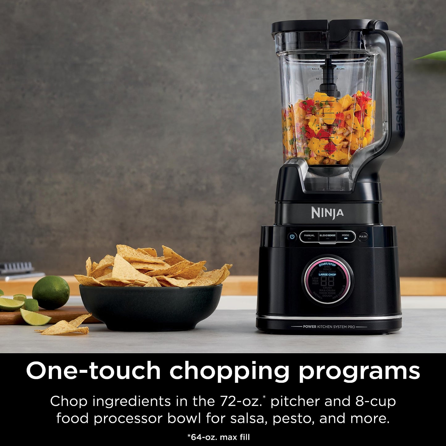 Ninja | All-in-One Blender & Food Processor | Best for Smoothies, Cookie Dough, Salsas, Cole Slaw & More | BlendSense Intelligence for Perfectly Smooth Results | 1800 Watt | Black | TB401