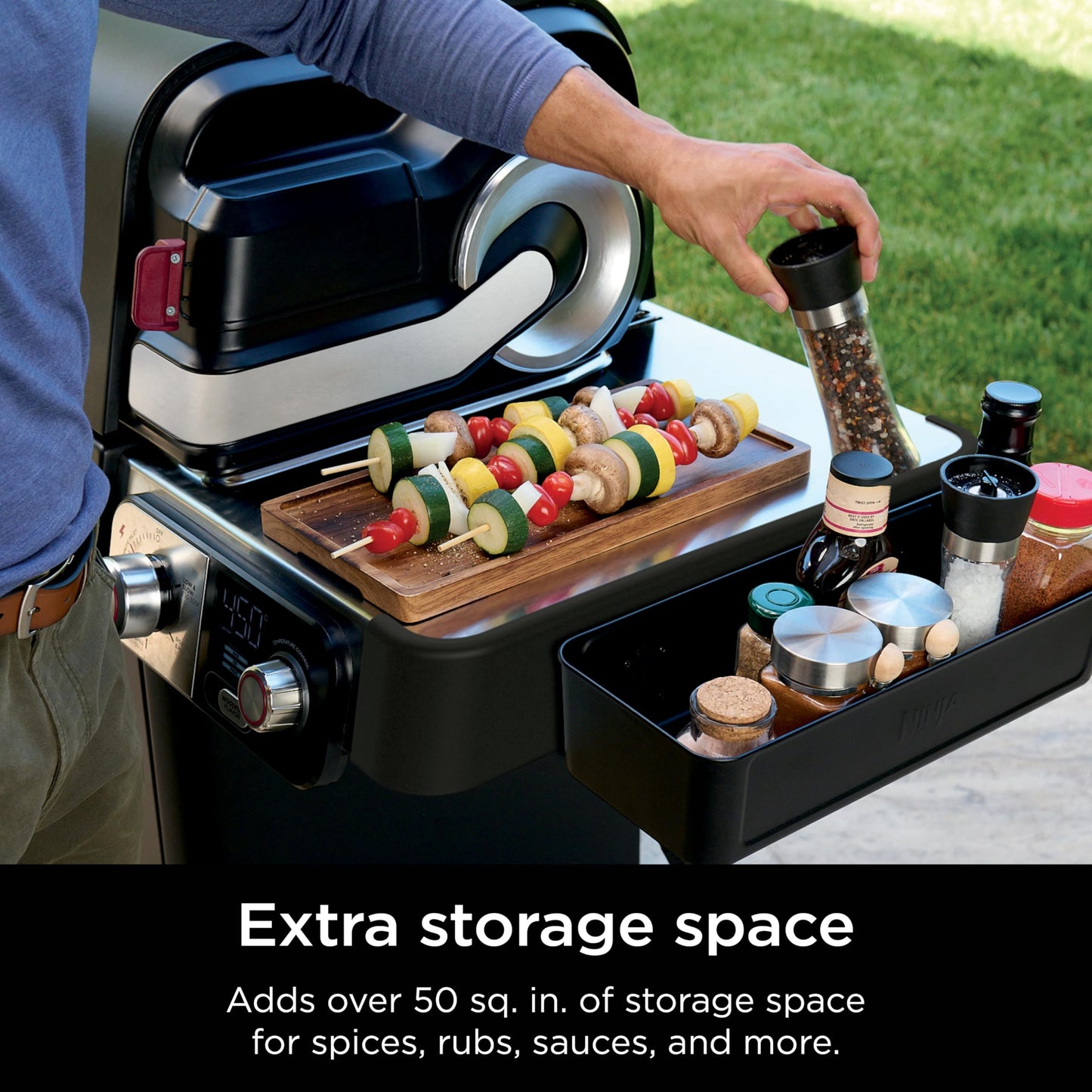 Ninja FlexFlame Upgrades Storage Caddy, Holds Up to 10lbs of Spices, Rubs & Cooking Utensils, Durable Modular Design, Extra Storage Space, Compatible with PG300 Series, XSKSTRGCADDY
