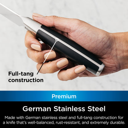 Ninja K32502 Foodi NeverDull System Chef Knife & Knife Sharpener Set, Premium, German Stainless Steel, Black