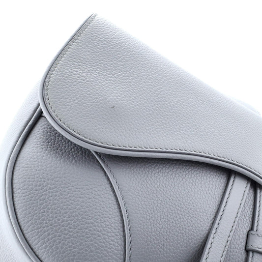Christian Dior, Pre-Loved Saddle Crossbody Bag Oblique Galaxy Leather, Gray