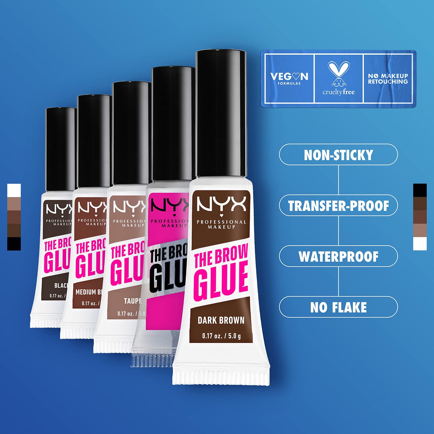 NYX PROFESSIONAL MAKEUP The Brow Glue Instant Brow Styler & Fat Oil Lip Drip, Moisturizing, Shiny and Vegan Tinted Lip Gloss - Missed Call (Sheer Pink)
