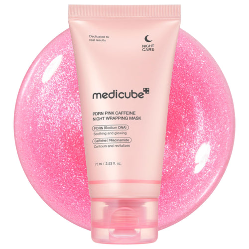 medicube PDRN Caffeine Overnight Wrapping Peel Off Facial Mask | Firming, Depuffing & Hydration | Salmon DNA + Caffeine + Collagen For Refined, Glass Skin & Face Contour Support | Korean Skin Care