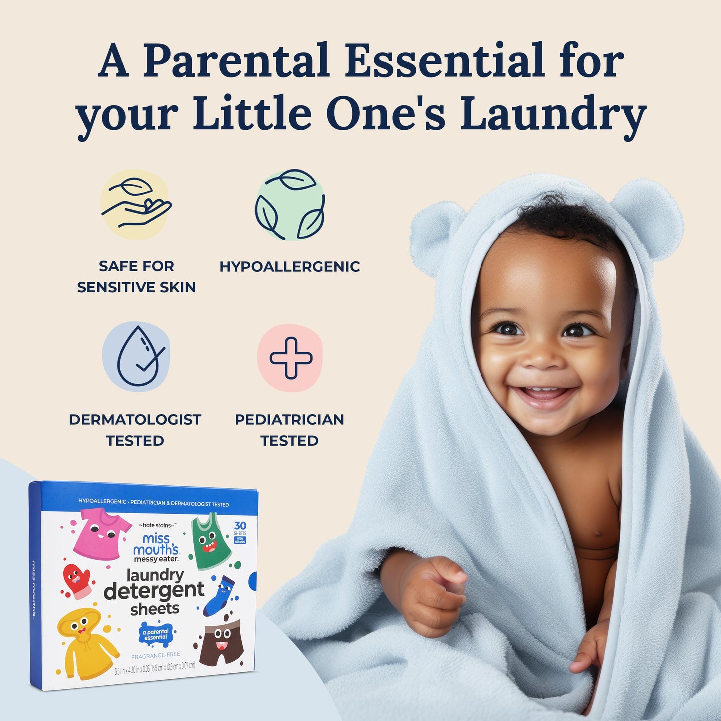 Miss Mouth's Messy Eater Stain Treater Pen - 2 Pack To Go Instant Stain Remover Pen and Detergent Sheets Newborn & Baby Essentials